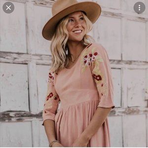 Roolee Floral Orton Embroidered Dress